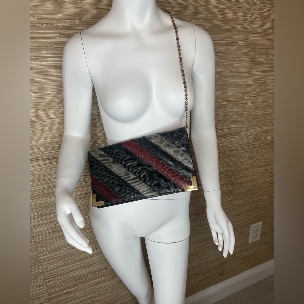 Vintage leather patchwork clutch